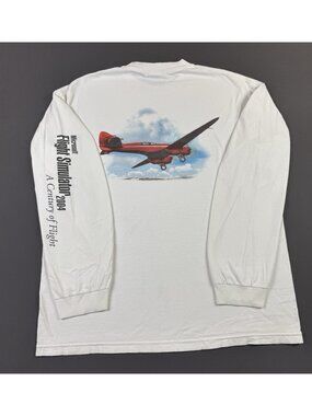 Rare Vintage Y2K Microsoft Flight Simulator 2004 Computer Video Game Windows Tee